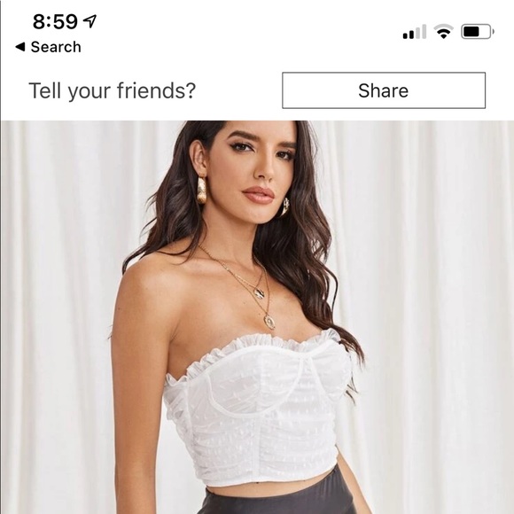 Shein bustier zip up lace top white - Picture 4 of 5